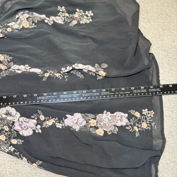 Free People Dress S Penny Lover Mini Sheere Chiffon Black Floral Boho Romantic - Picture 8 of 8
